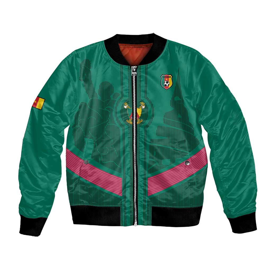Custom Cameroun Football Bomber Jacket Allez les Lions