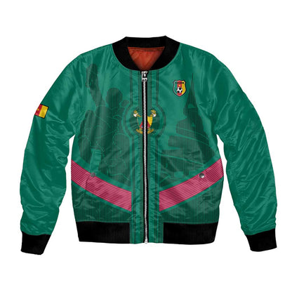 Custom Cameroun Football Bomber Jacket Allez les Lions