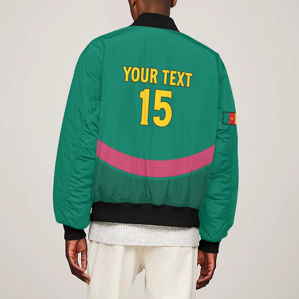 Custom Cameroun Football Bomber Jacket Allez les Lions