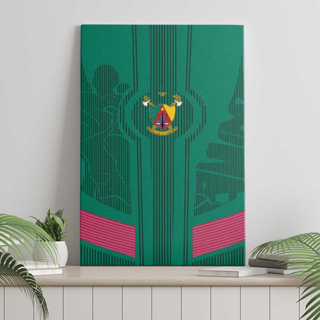Custom Cameroun Football Canvas Wall Art Allez les Lions