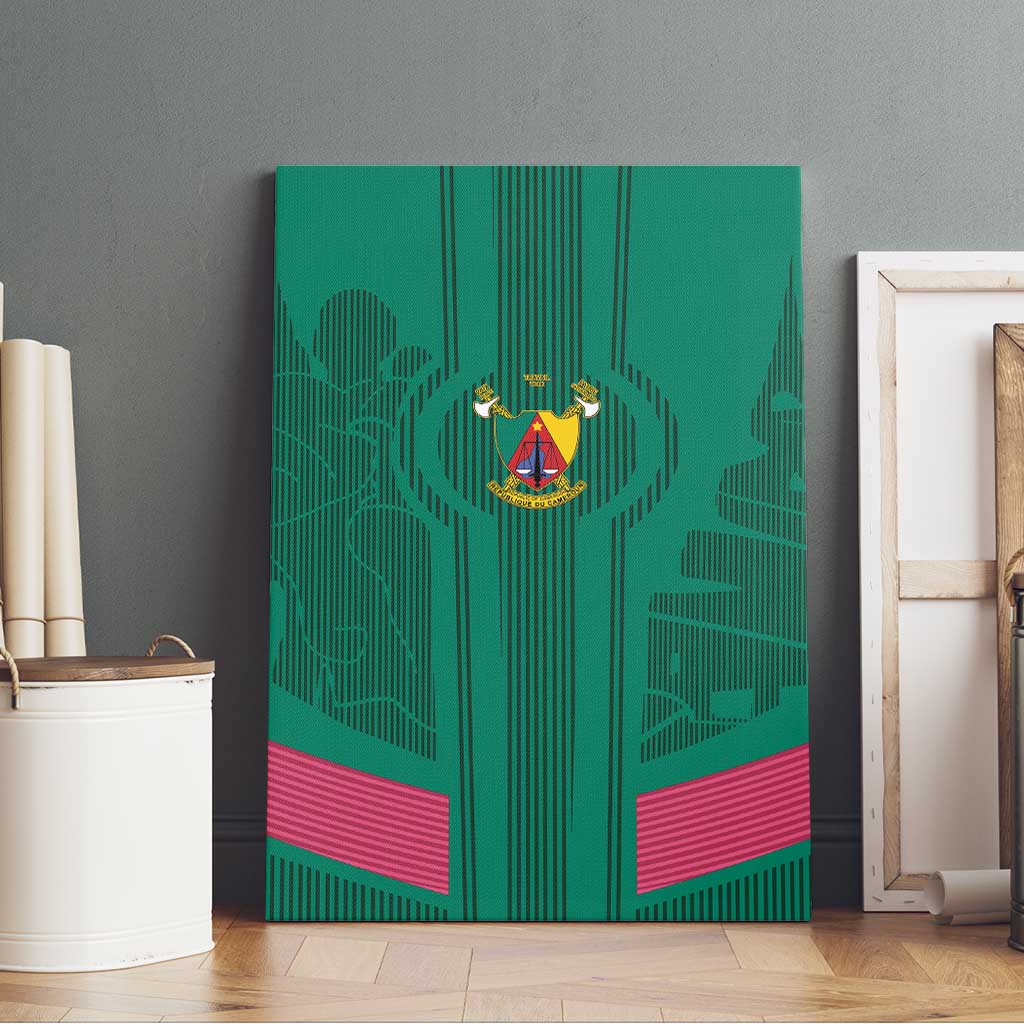Custom Cameroun Football Canvas Wall Art Allez les Lions