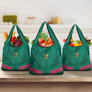 Custom Cameroun Football Grocery Bag Allez les Lions
