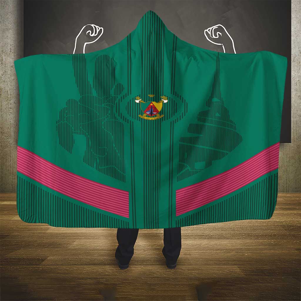 Custom Cameroun Football Hooded Blanket Allez les Lions