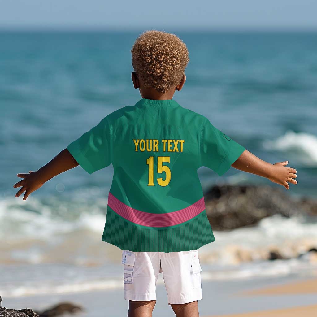 Custom Cameroun Football Kid Hawaiian Shirt Allez les Lions