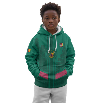 Custom Cameroun Football Kid Hoodie Allez les Lions