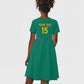 Custom Cameroun Football Kid Short Sleeve Dress Allez les Lions