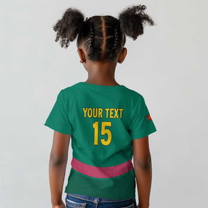Custom Cameroun Football Kid T shirt Allez les Lions
