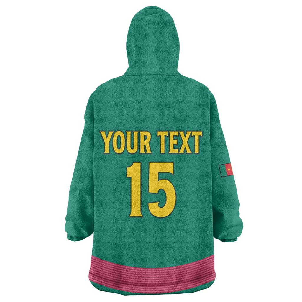 Custom Cameroun Football Kid Wearable Blanket Hoodie Allez les Lions