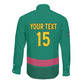 Custom Cameroun Football Long Sleeve Button Shirt Allez les Lions