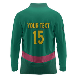 Custom Cameroun Football Long Sleeve Polo Shirt Allez les Lions