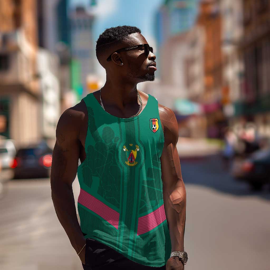 Custom Cameroun Football Men Tank Top Allez les Lions