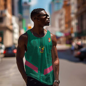 Custom Cameroun Football Men Tank Top Allez les Lions