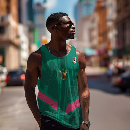 Custom Cameroun Football Men Tank Top Allez les Lions