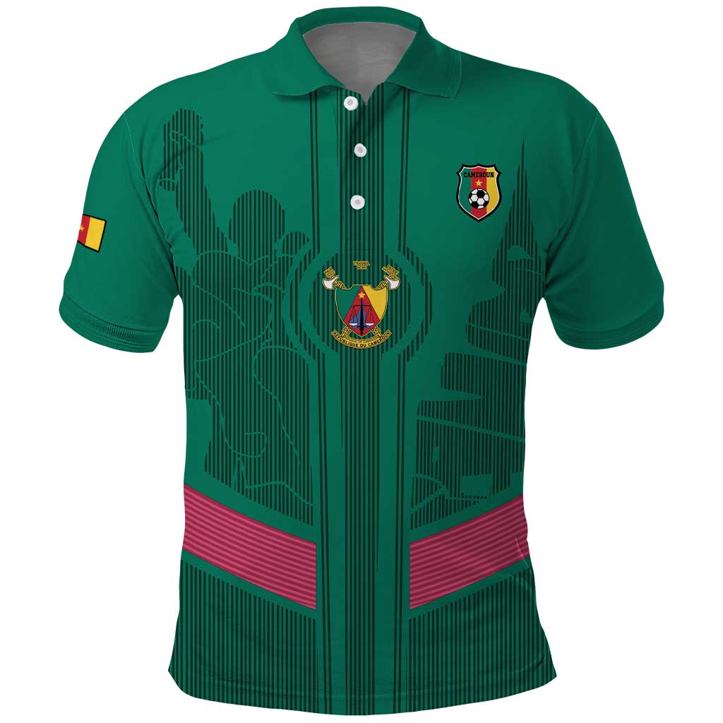 Custom Cameroun Football Polo Shirt Allez les Lions
