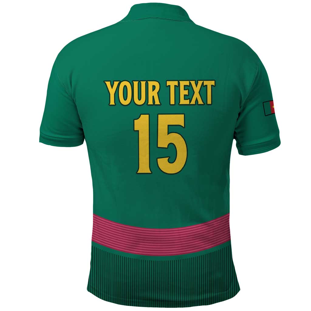 Custom Cameroun Football Polo Shirt Allez les Lions