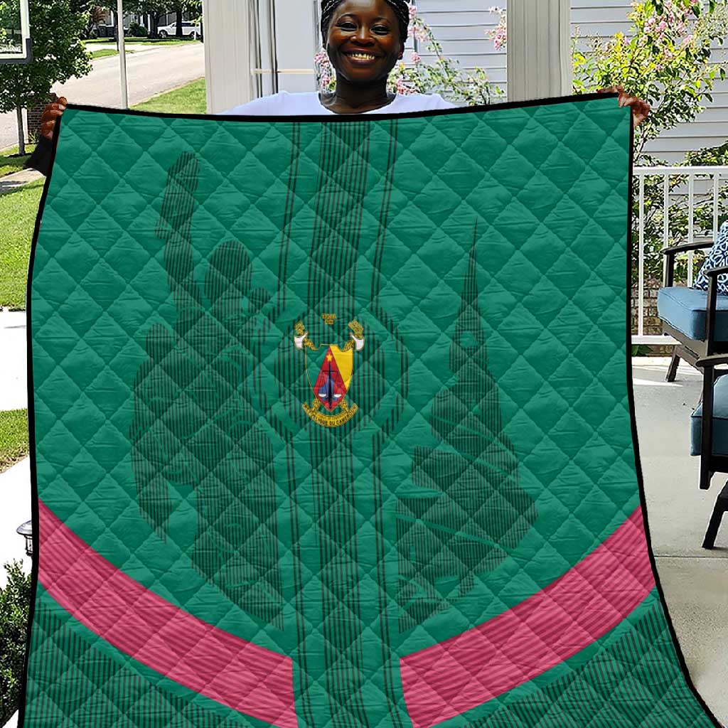 Custom Cameroun Football Quilt Allez les Lions