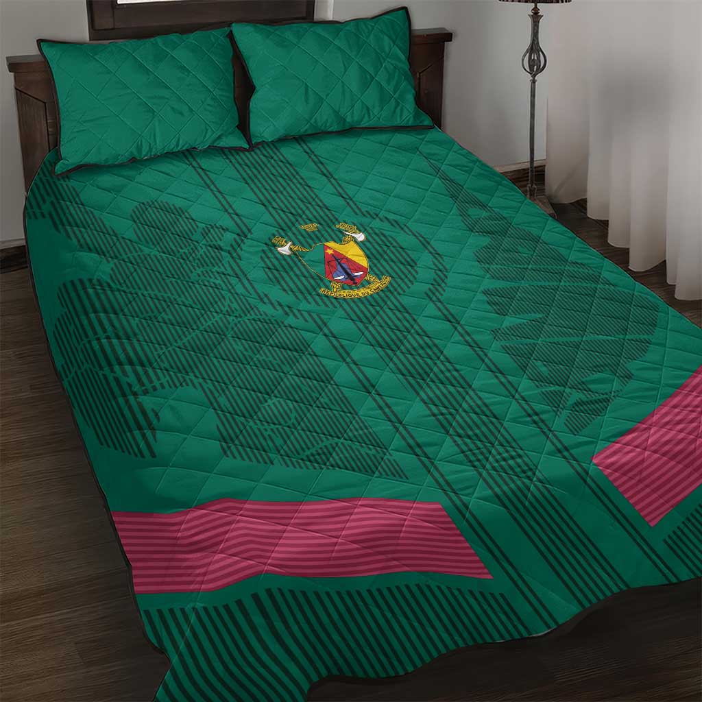 Custom Cameroun Football Quilt Bed Set Allez les Lions