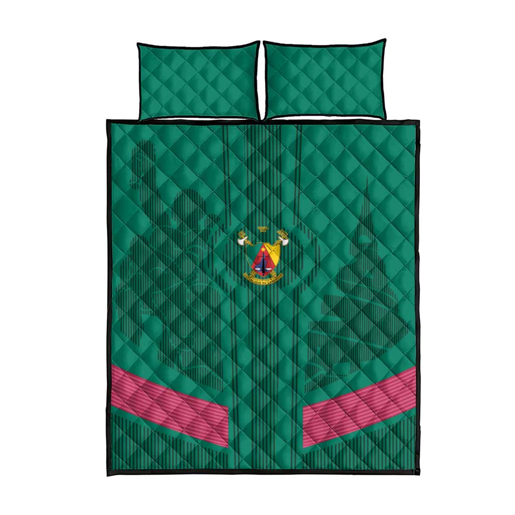Custom Cameroun Football Quilt Bed Set Allez les Lions
