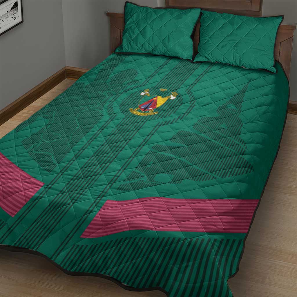 Custom Cameroun Football Quilt Bed Set Allez les Lions