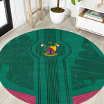 Custom Cameroun Football Round Carpet Allez les Lions