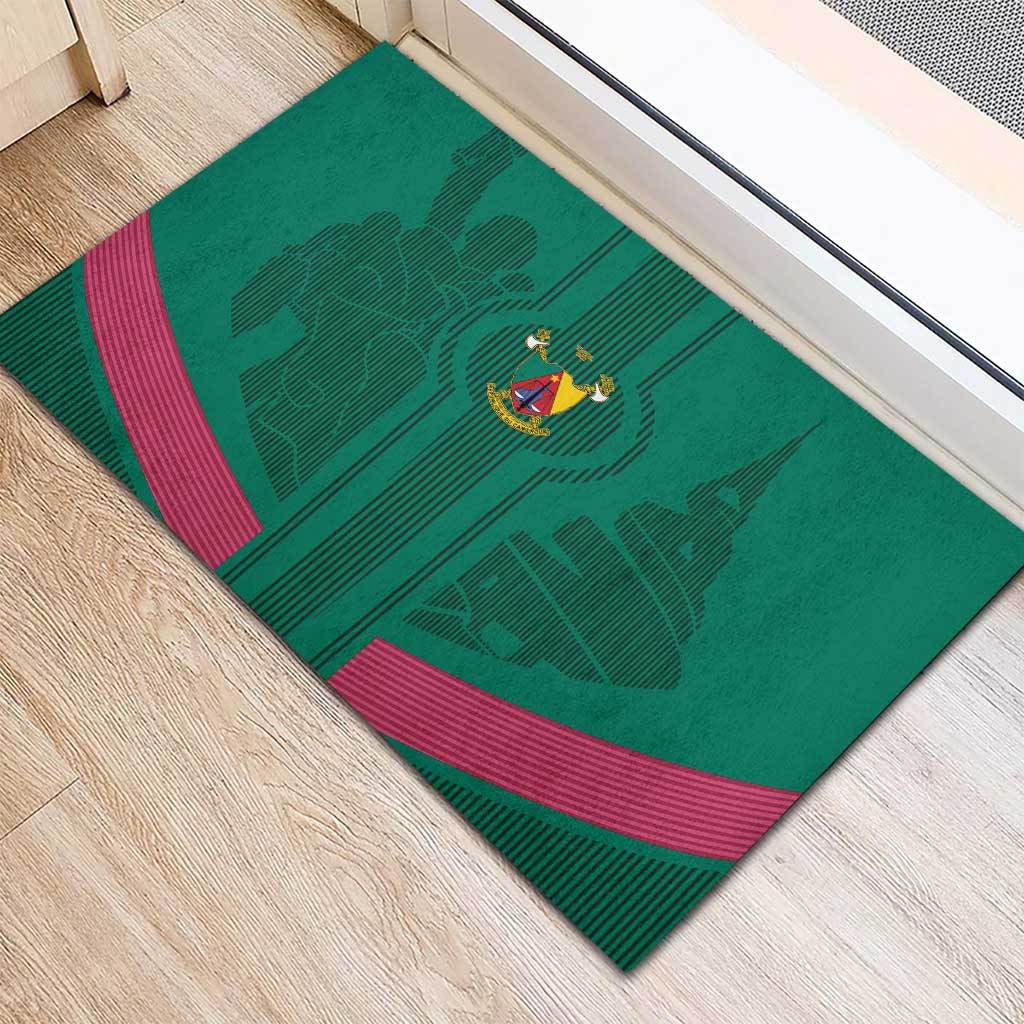 Custom Cameroun Football Rubber Doormat Allez les Lions