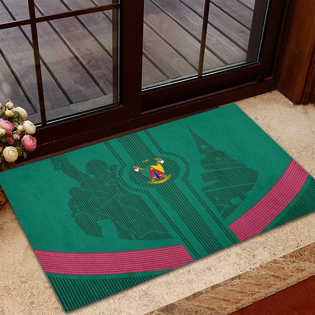 Custom Cameroun Football Rubber Doormat Allez les Lions