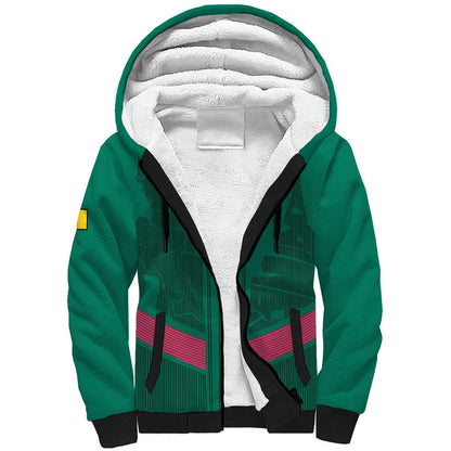 Custom Cameroun Football Sherpa Hoodie Allez les Lions