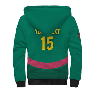 Custom Cameroun Football Sherpa Hoodie Allez les Lions