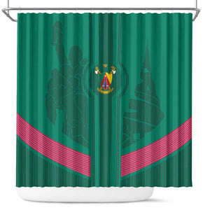 Custom Cameroun Football Shower Curtain Allez les Lions