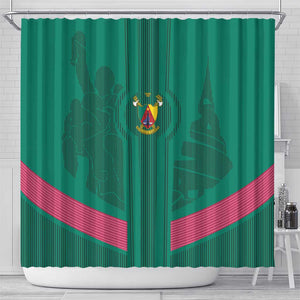Custom Cameroun Football Shower Curtain Allez les Lions