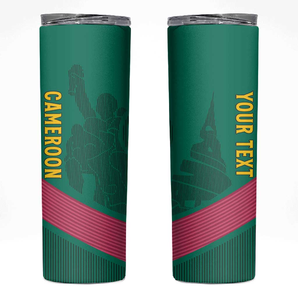 Custom Cameroun Football Skinny Tumbler Allez les Lions