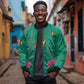 Custom Cameroun Football Sleeve Zip Bomber Jacket Allez les Lions