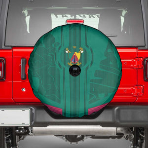 Custom Cameroun Football Spare Tire Cover Allez les Lions