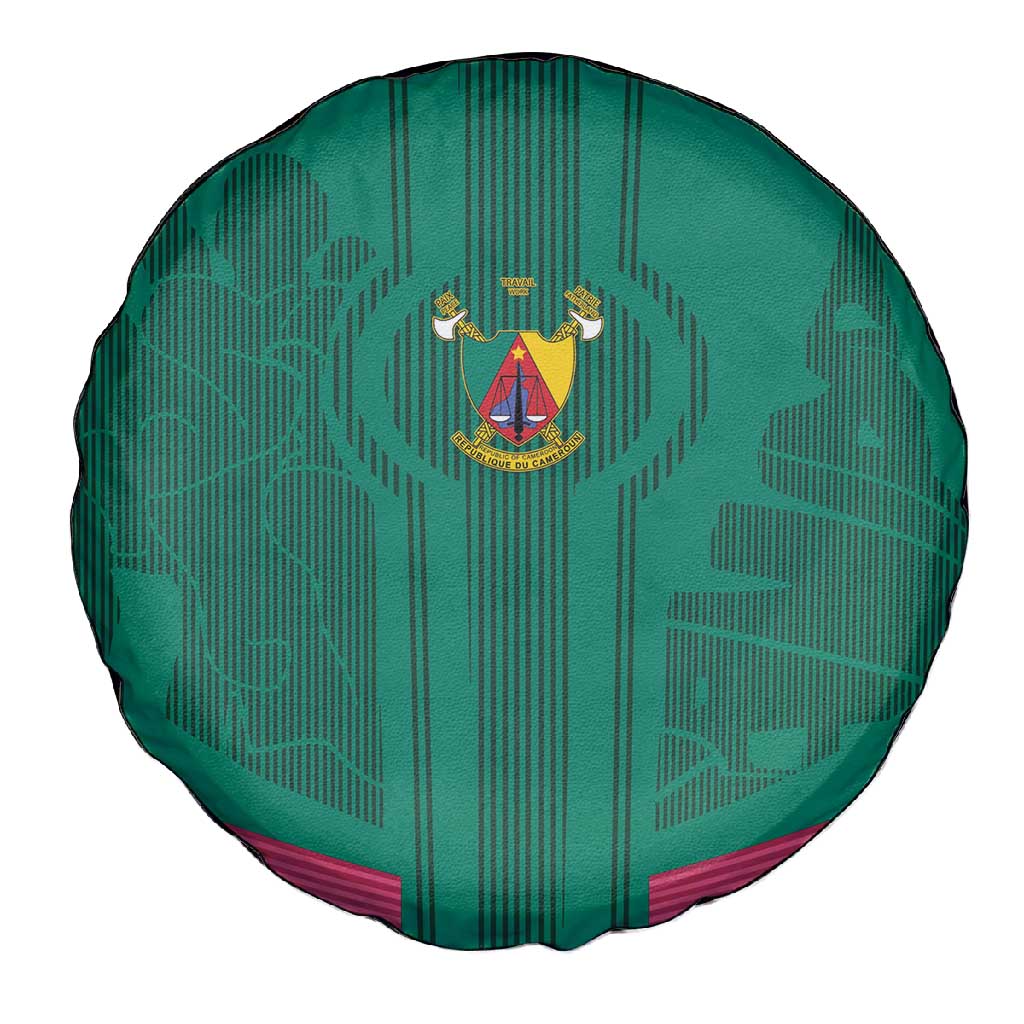 Custom Cameroun Football Spare Tire Cover Allez les Lions