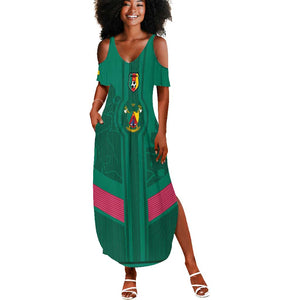 Custom Cameroun Football Summer Maxi Dress Allez les Lions