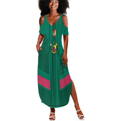 Custom Cameroun Football Summer Maxi Dress Allez les Lions