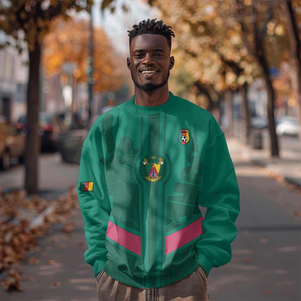 Custom Cameroun Football Sweatshirt Allez les Lions