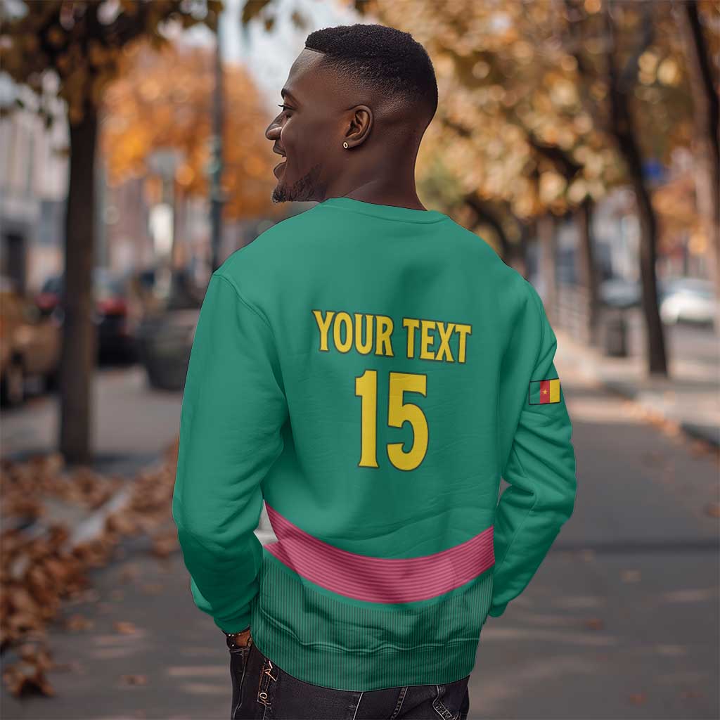 Custom Cameroun Football Sweatshirt Allez les Lions