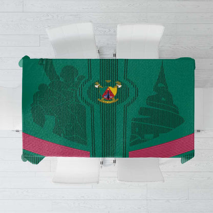 Custom Cameroun Football Tablecloth Allez les Lions