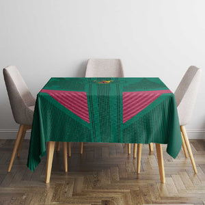 Custom Cameroun Football Tablecloth Allez les Lions