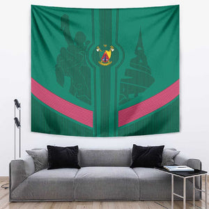 Custom Cameroun Football Tapestry Allez les Lions
