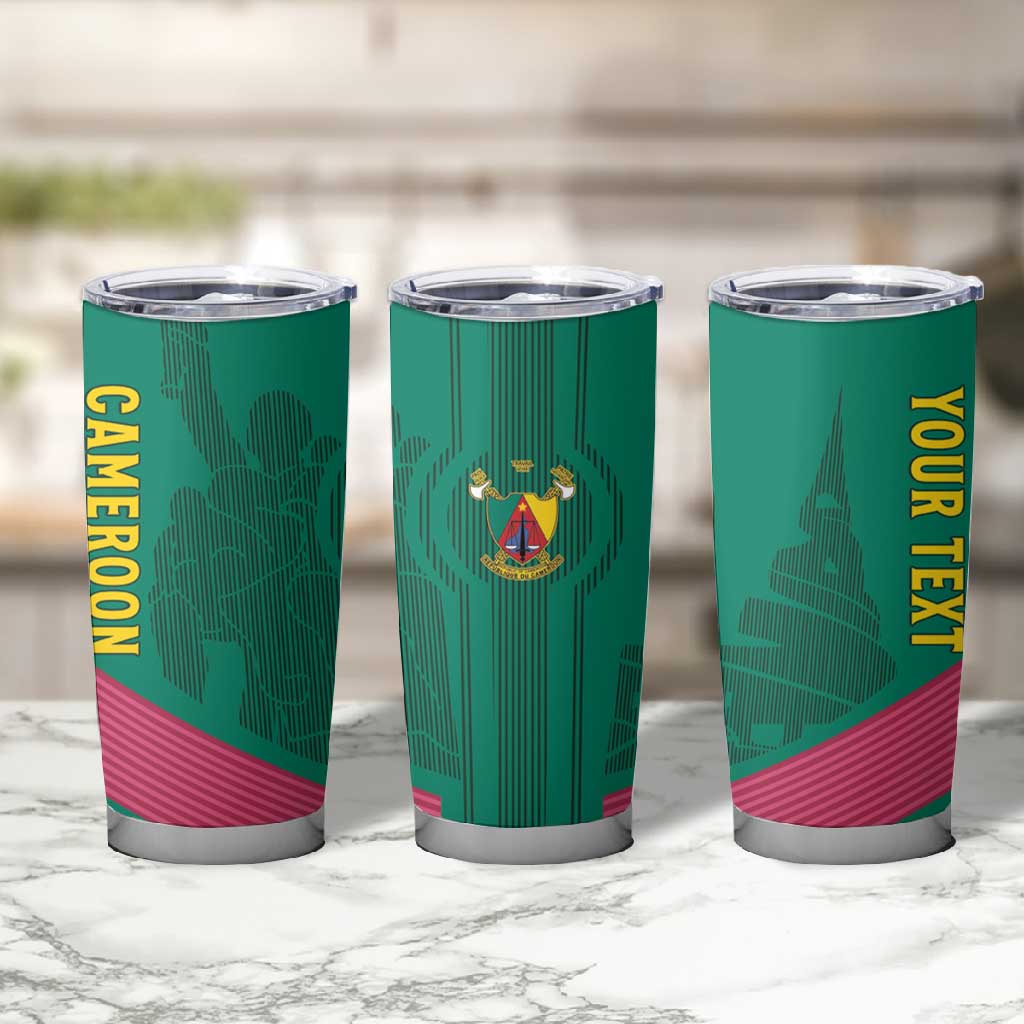 Custom Cameroun Football Tumbler Cup Allez les Lions