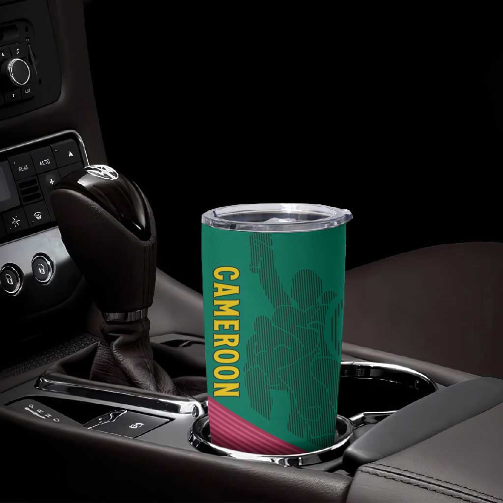 Custom Cameroun Football Tumbler Cup Allez les Lions