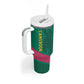 Custom Cameroun Football Tumbler With Handle Allez les Lions