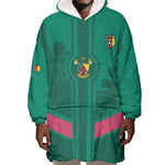 Custom Cameroun Football Wearable Blanket Hoodie Allez les Lions