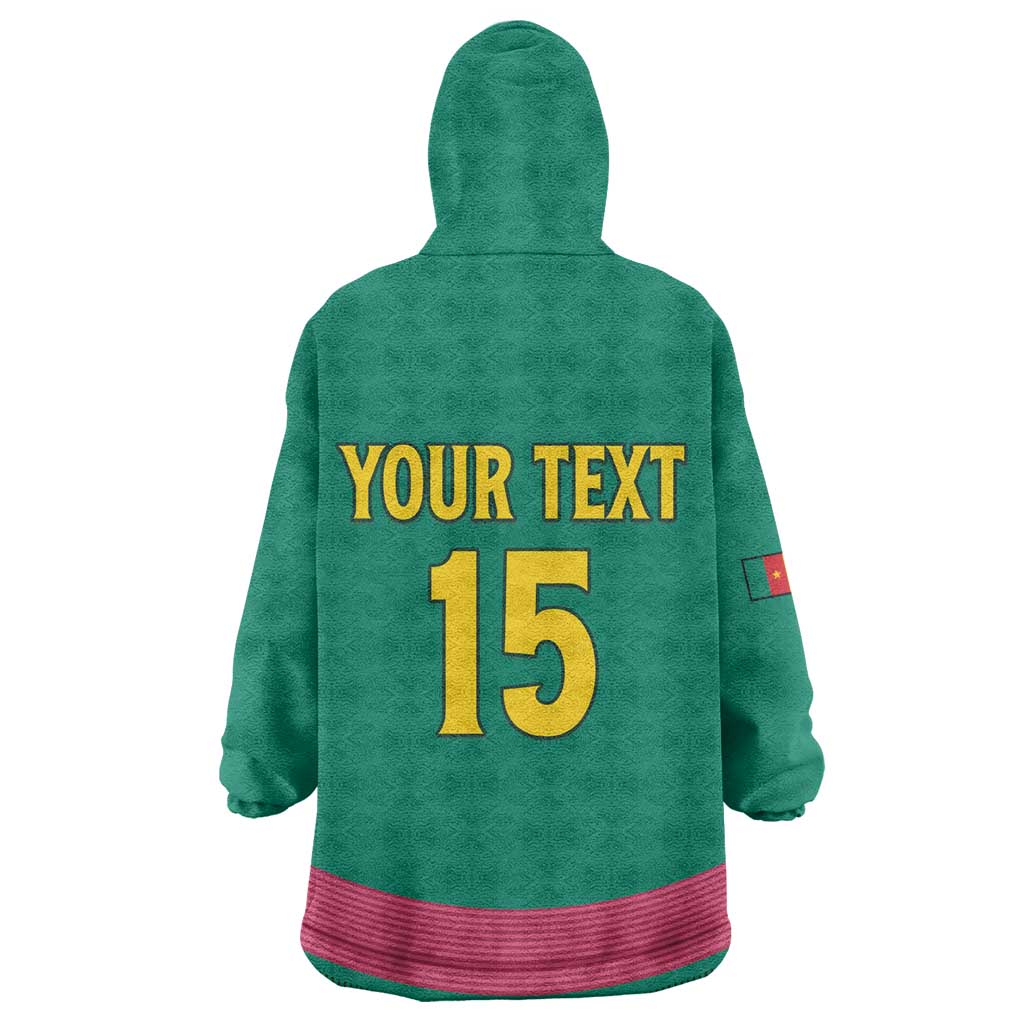 Custom Cameroun Football Wearable Blanket Hoodie Allez les Lions