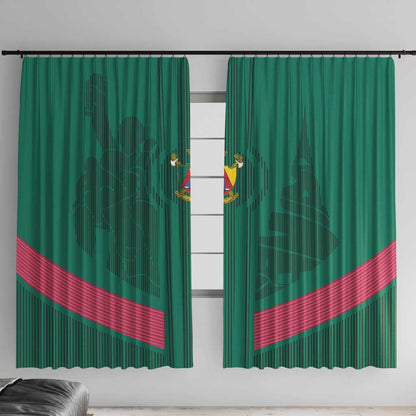 Custom Cameroun Football Window Curtain Allez les Lions