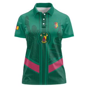 Custom Cameroun Football Women Polo Shirt Allez les Lions