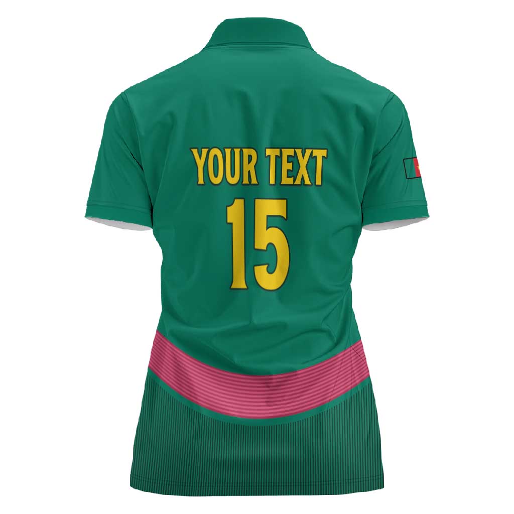 Custom Cameroun Football Women Polo Shirt Allez les Lions