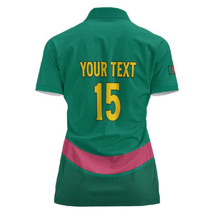 Custom Cameroun Football Women Polo Shirt Allez les Lions